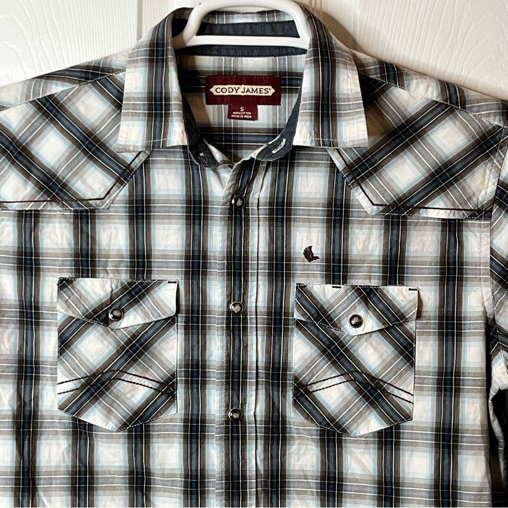 Cody James Plaid Pearl Snap Western Long Sleeve Shirt Size S